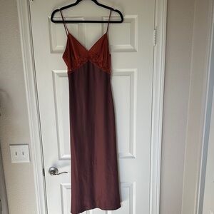 Beige Botany Lace Detail Slip Dress